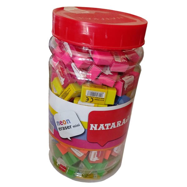 Nataraj Neon Mini Eraser - Jar - JAR(150pcs)