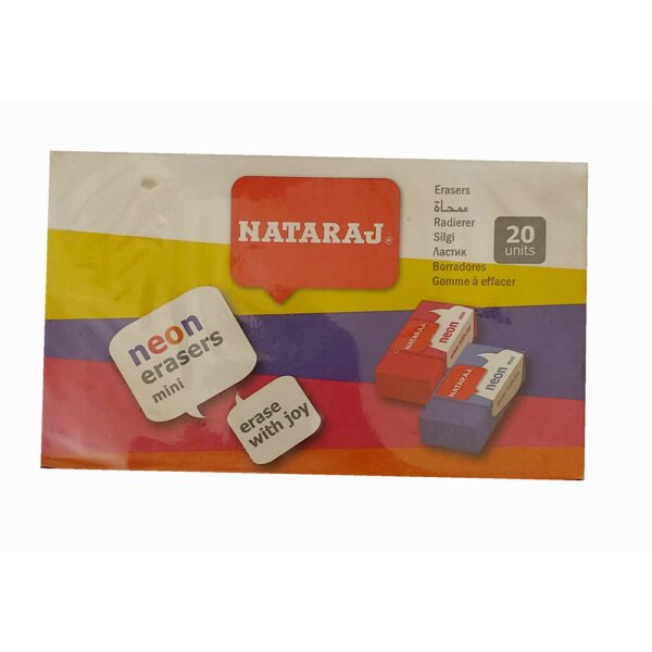 Nataraj Neon Eraser Small - PKT(20pcs)