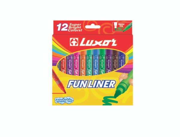 Luxor Funliner Washable Marker - Pkt(12Pcs)
