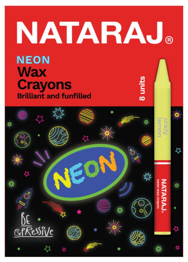 Nataraj Neon Round Wax Cryons 8clr