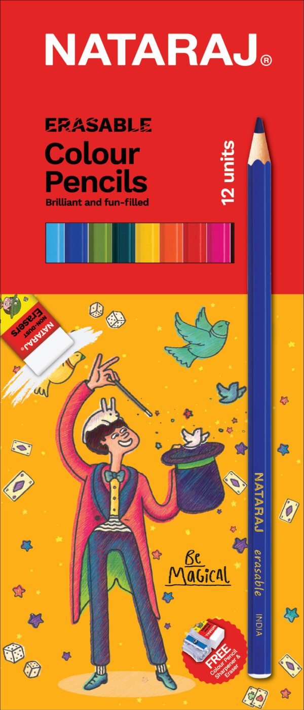 Nataraj erasable Colour Pencils 12Clr