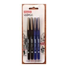 Luxor Iconic Felt-Tip 4 PC (2 Black & 2 Blue)